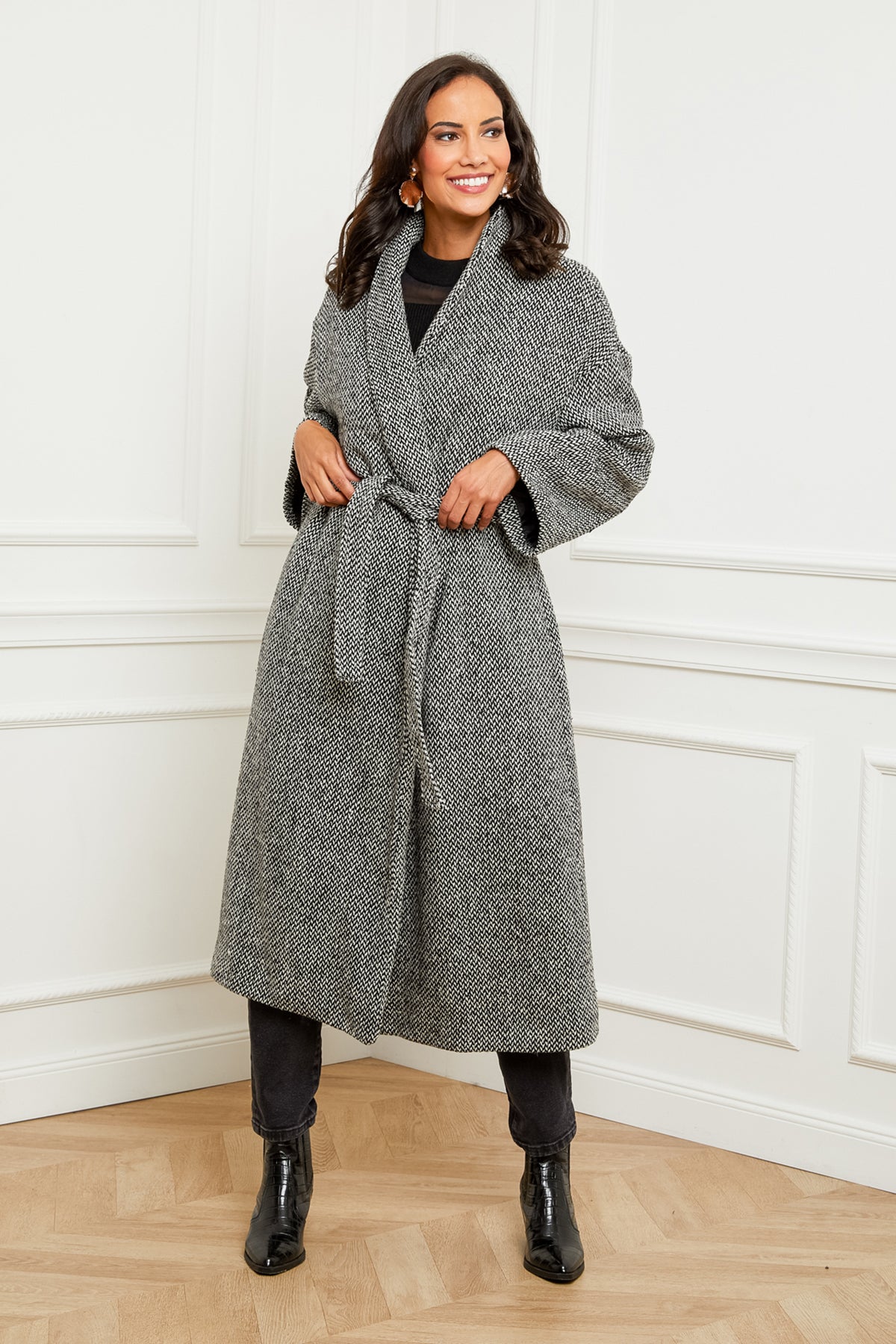 manteau peignoir mi long